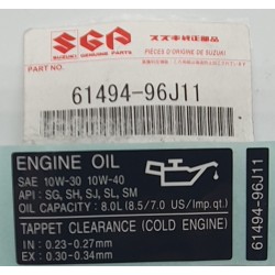 LABEL, RING GEAR COVER | 61494-96J11