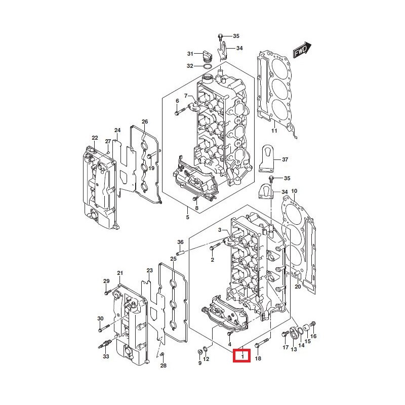 CYLINDER HEAD "STBD" | 11101-98J10