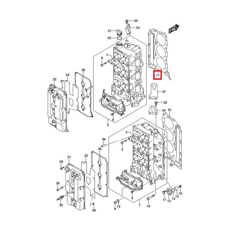 GASKET, CYL HEAD "PORT" | 11142-98J10