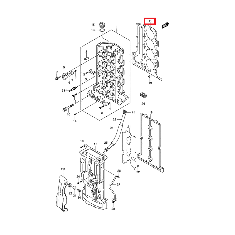 GASKET, CYL HEAD | 11141-87L00