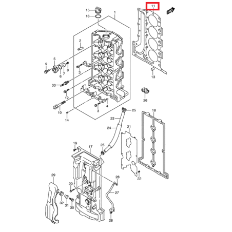 GASKET, CYL HEAD | 11141-87L00