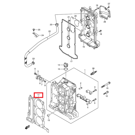 GASKET, CYL HEAD | 11141-88L00