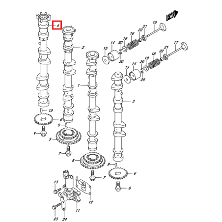 CAMSHAFT EXHAUST "PORT" | 12729-98L30