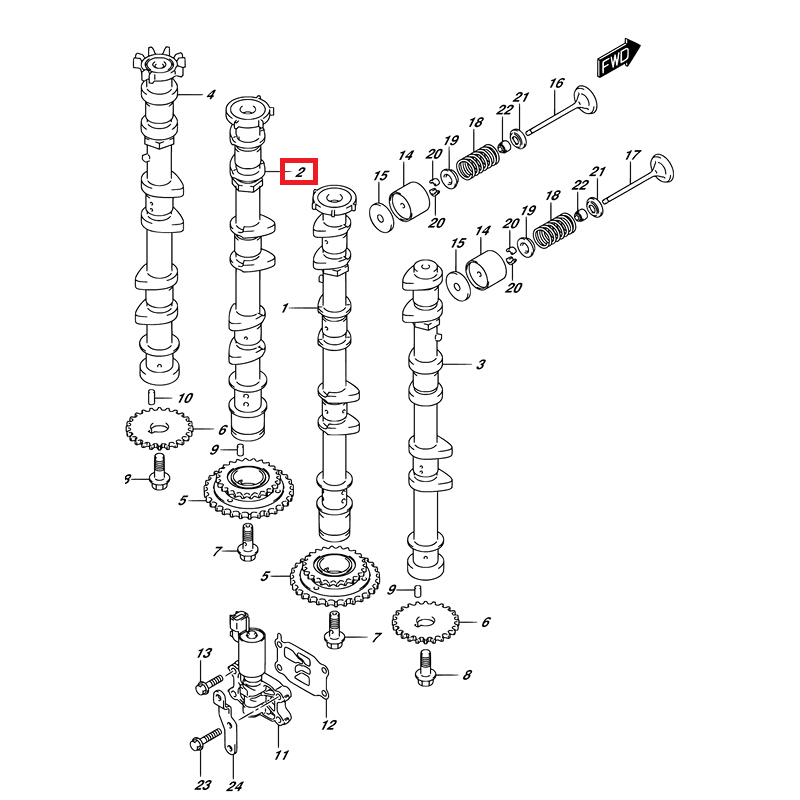Port Intake Camshaft 12705-98L00